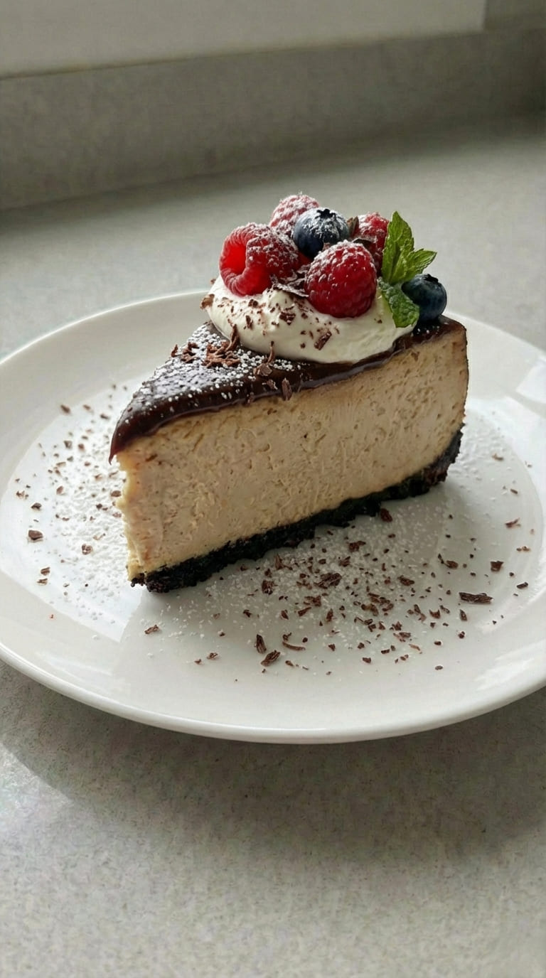 Espresso Cheesecake with Chocolate Ganache