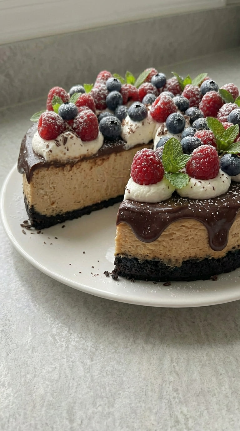 Espresso Cheesecake with Chocolate Ganache