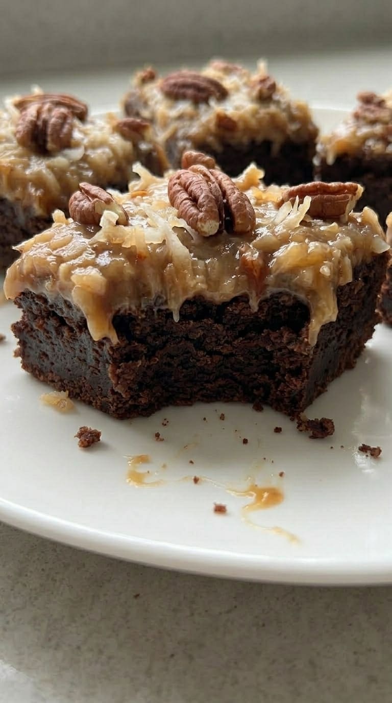Fudgy German Chocolate Brownies Better Than Cake
