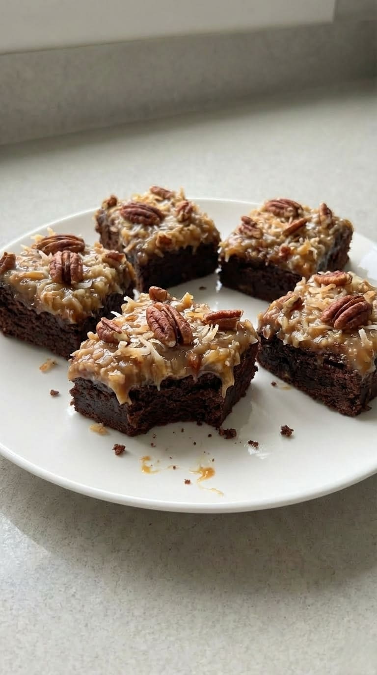 Fudgy German Chocolate Brownies Better Than Cake
