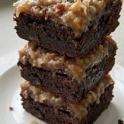 Fudgy German Chocolate Brownies Better Than Cake