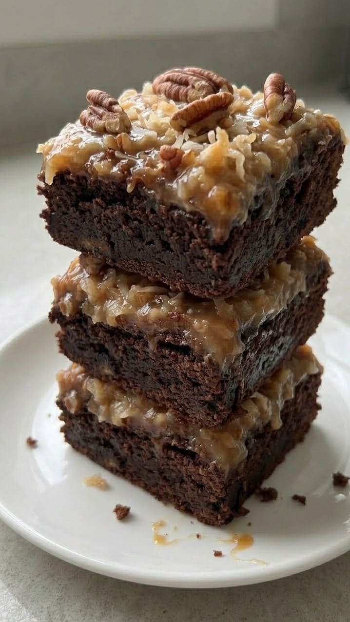 Fudgy German Chocolate Brownies Better Than Cake