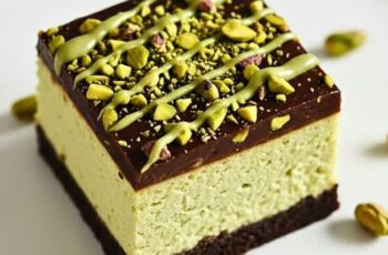 No Bake Chocolate Pistachio Cheesecake Bars