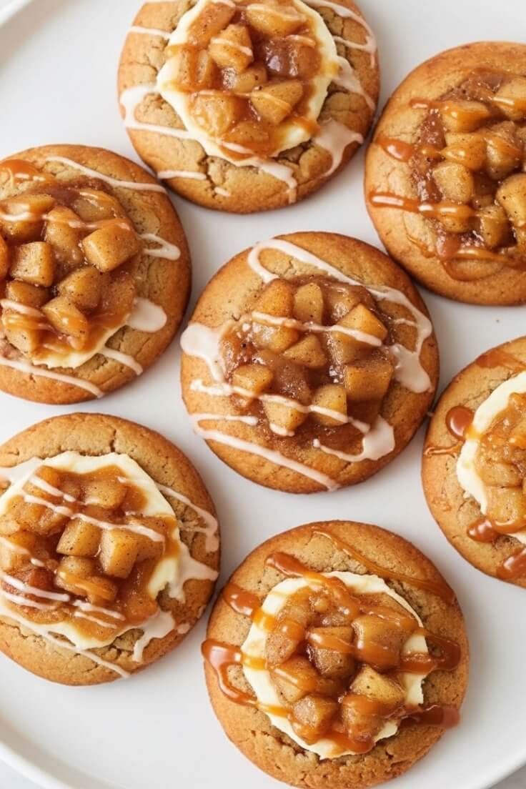 Salted Caramel Apple Pie Cheesecake Cookies