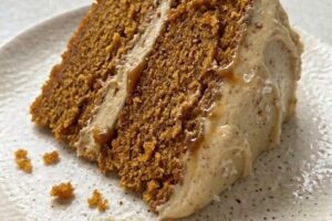 Salted Caramel Pumpkin Cake with Browned Butter Frosting