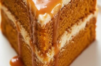 Salted Caramel Pumpkin Cake with Browned Butter Frosting