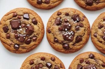 Thick, chewy brown butter cookies loaded with three kinds of chocolate. Rich, nutty, and perfectly gooey in every bite!