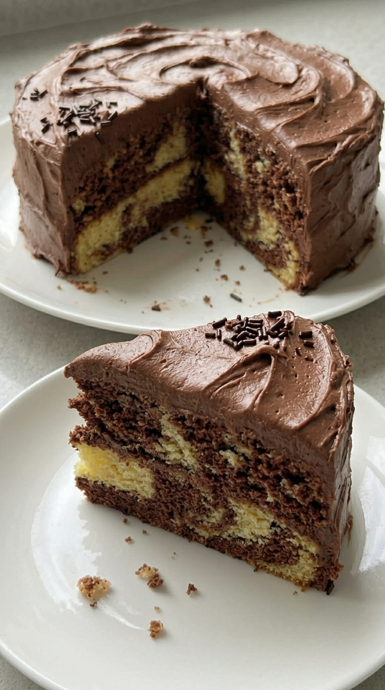 Perfect Vanilla and Chocolate Marble Cake at Home