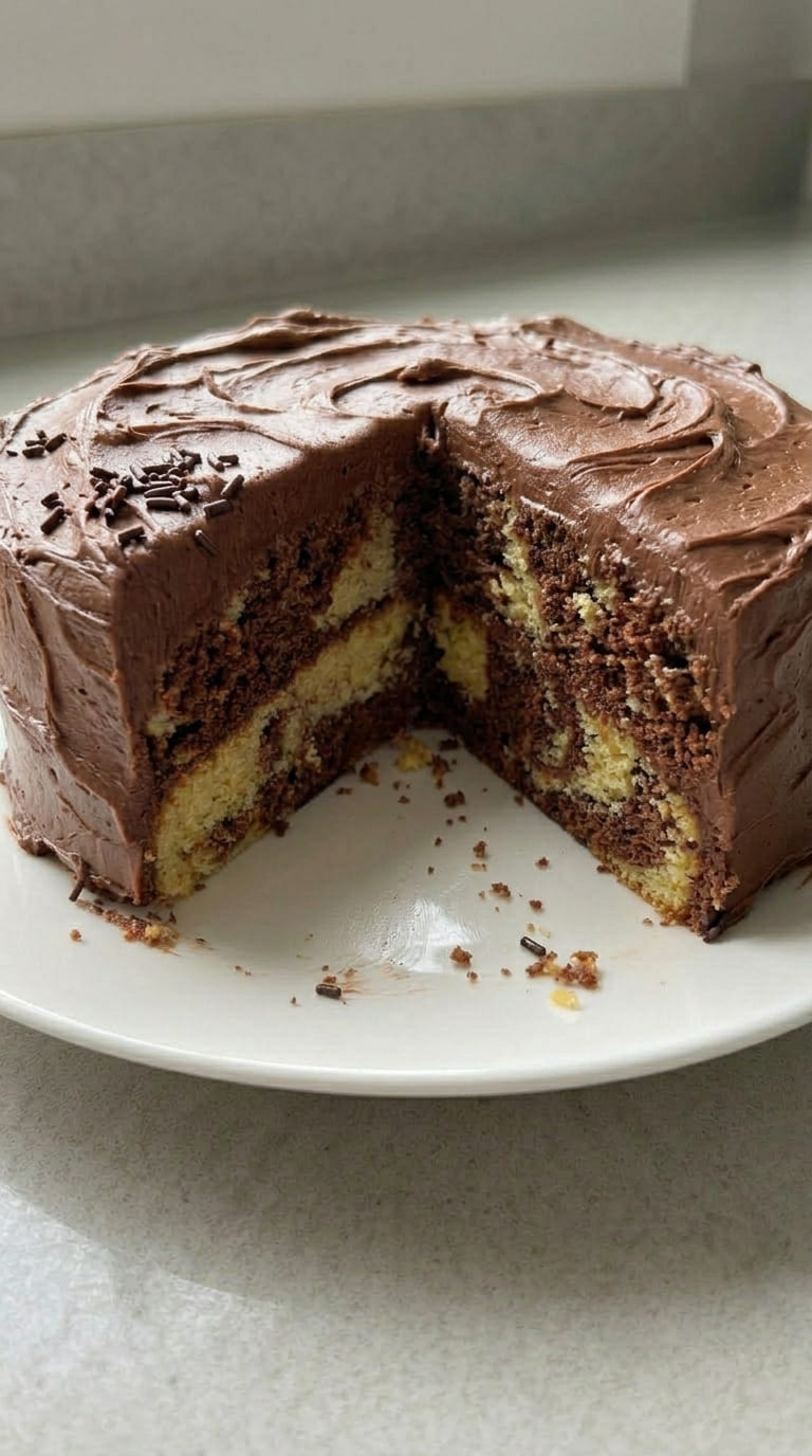 Perfect Vanilla and Chocolate Marble Cake at Home