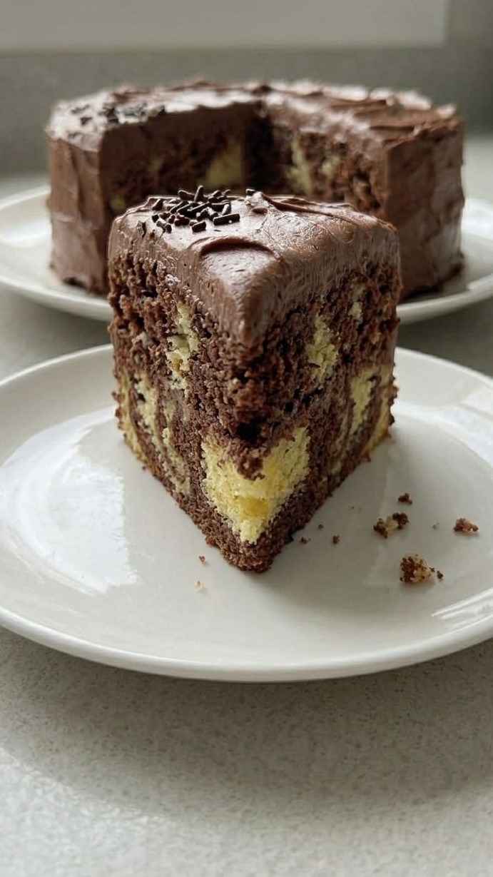 Perfect Vanilla and Chocolate Marble Cake at Home