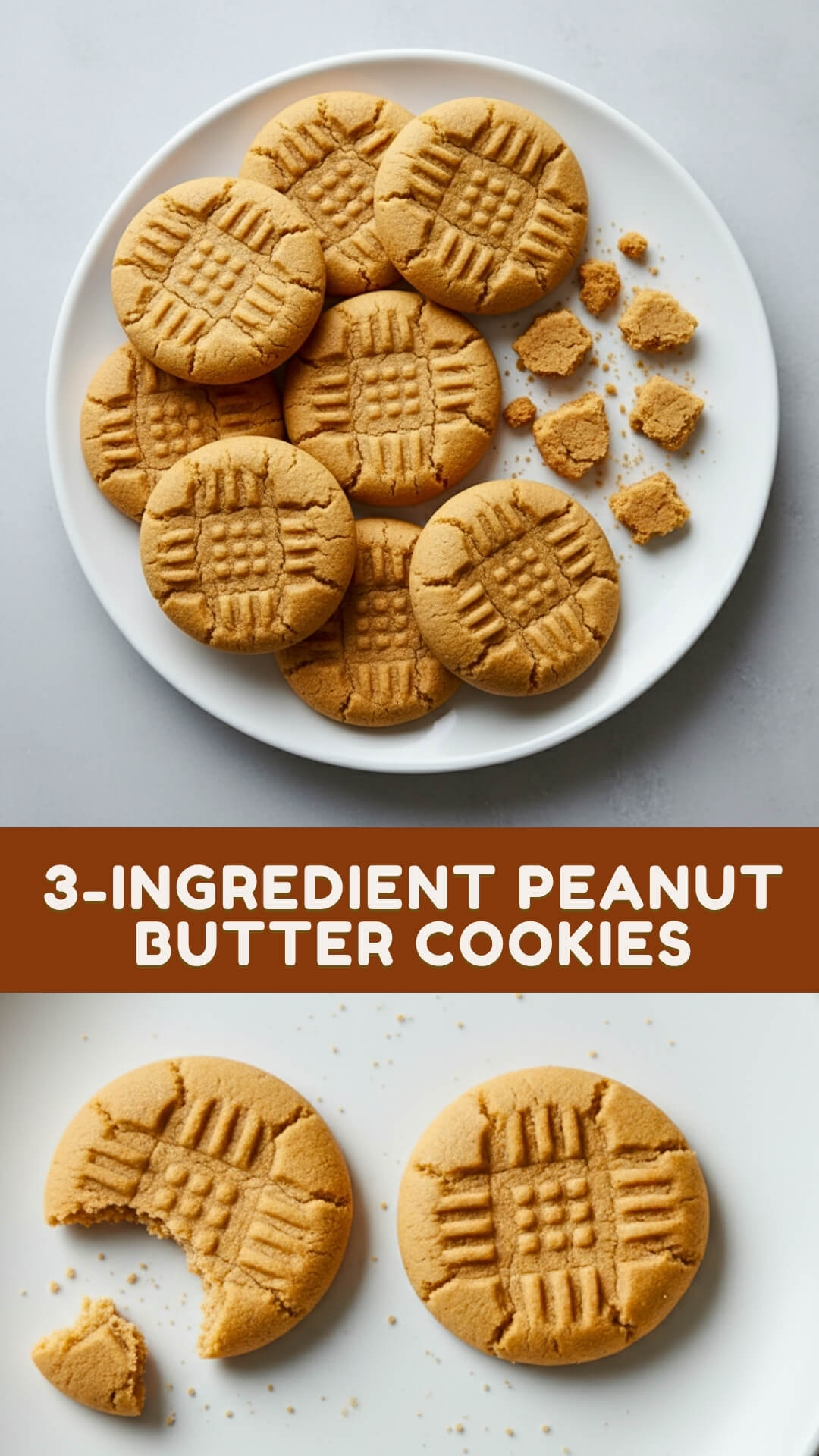 3-Ingredient Peanut Butter Cookies