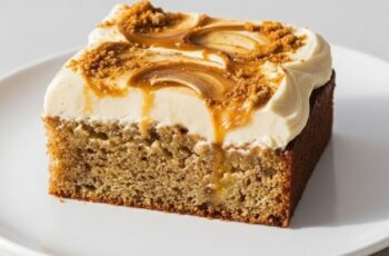 Banana Sheet Cake With Biscoff Cream Cheese Frosting