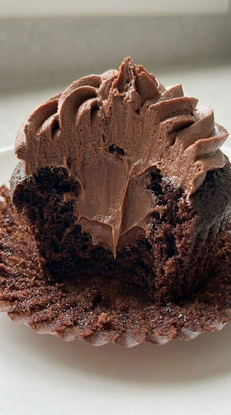 Chocolate Fudge Cupcakes – Ganache Filled & Buttercream Topped