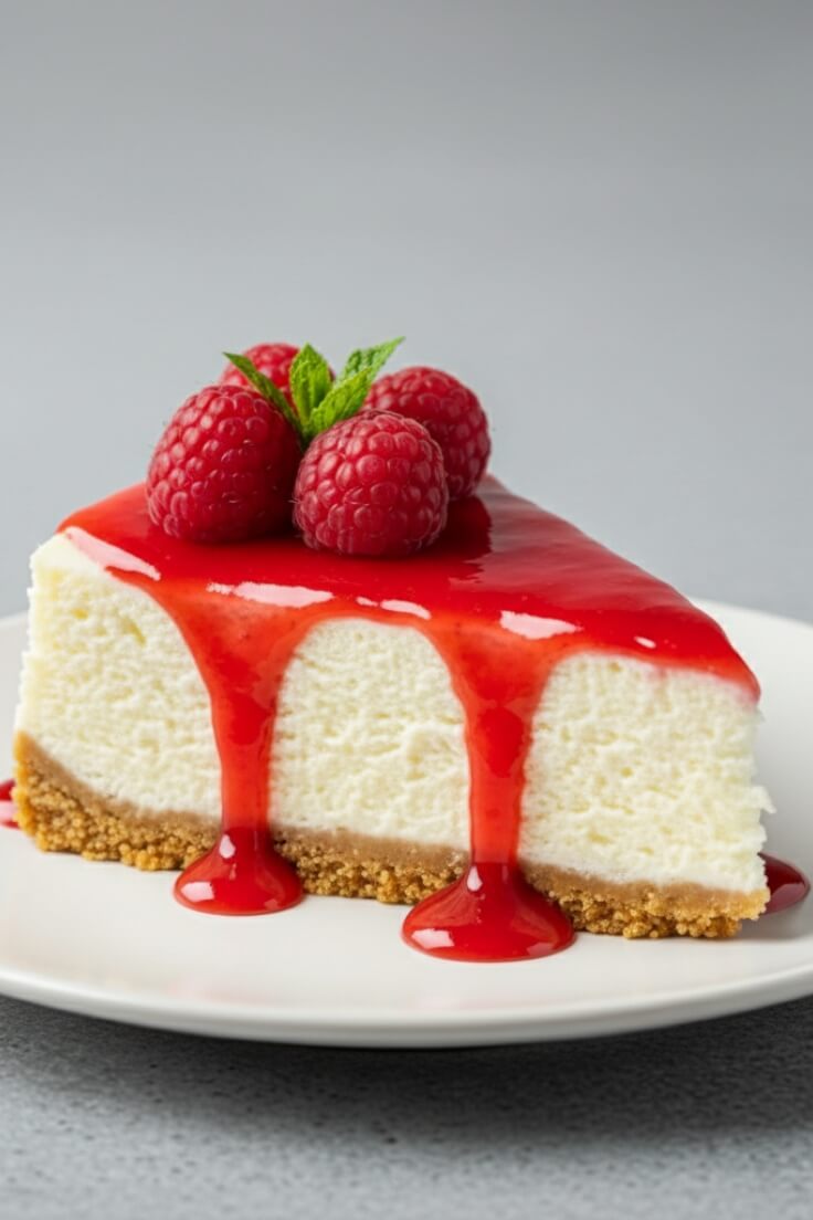 Cheesecake with Raspberry Sauce
