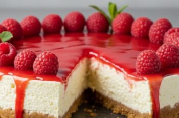 Cheesecake with Raspberry Sauce