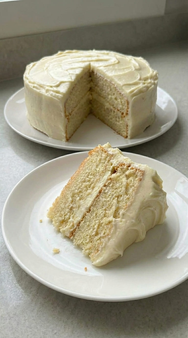 Classic Vanilla Cake with Creamy Brown Butter Frosting