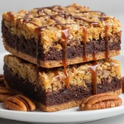 Homemade Caramel Chocolate Oat Bars