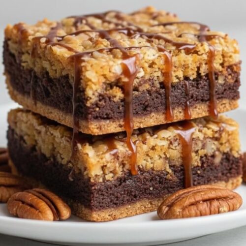 Homemade Caramel Chocolate Oat Bars