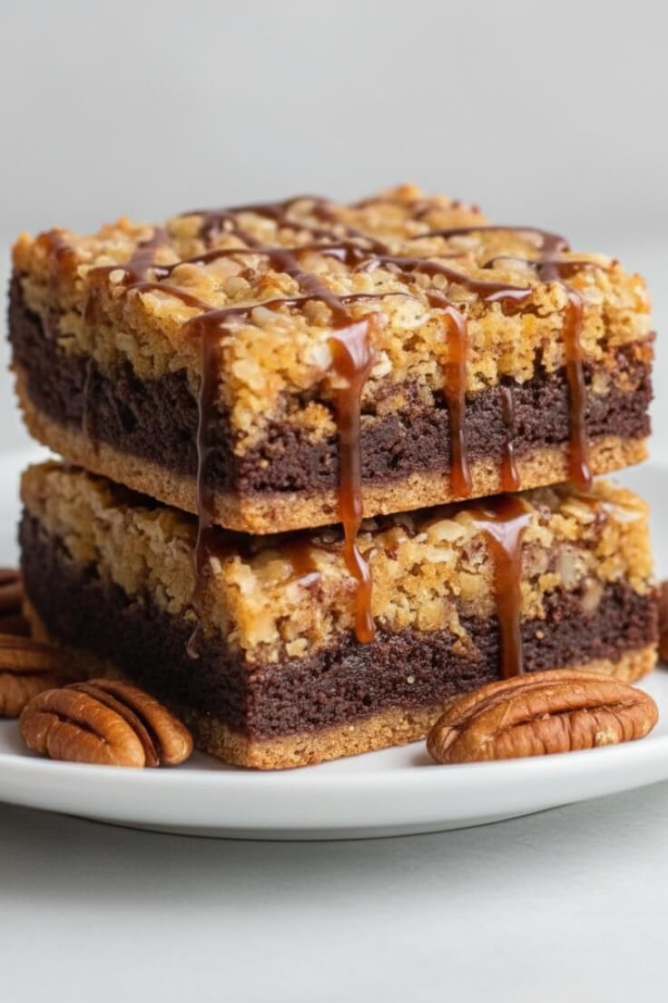Homemade Caramel Chocolate Oat Bars