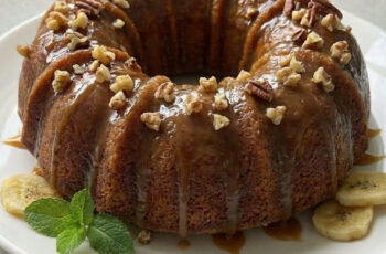 Banana Bundt Cake with Homemade Brown Sugar Glaze