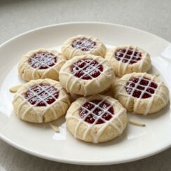 Easy Raspberry Almond Thumbprint Cookies (Perfect for Holidays!)