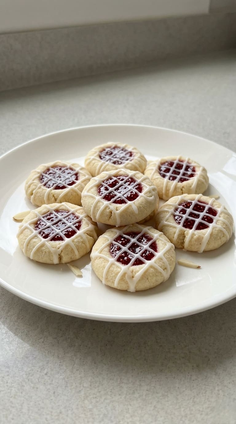 Easy Raspberry Almond Thumbprint Cookies (Perfect for Holidays!)