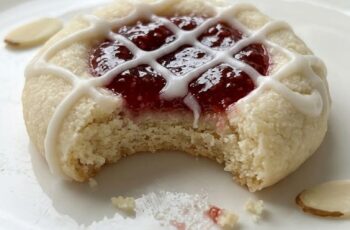 Easy Raspberry Almond Thumbprint Cookies (Perfect for Holidays!)