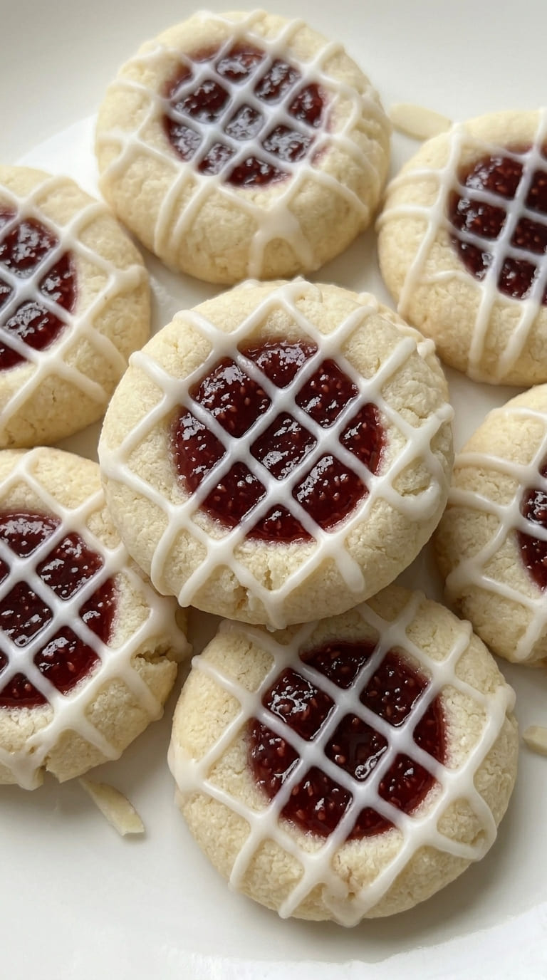Easy Raspberry Almond Thumbprint Cookies (Perfect for Holidays!)