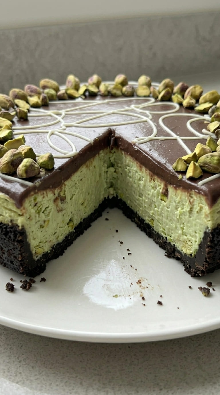 Easy Chocolate Pistachio Cheesecake – Rich, Creamy & Irresistible