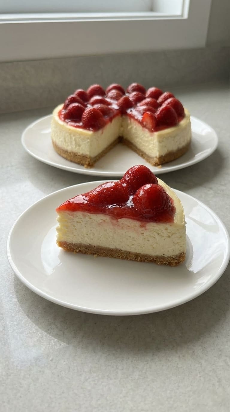 Strawberry Cheesecake with Strawberry Topping – Classic & Perfect