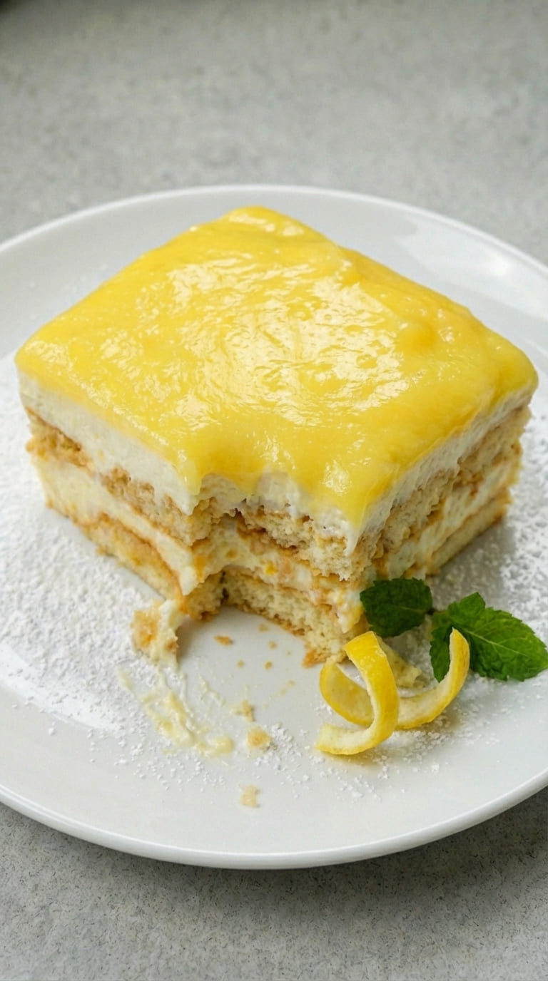Homemade Lemon Tiramisu with Lemon Curd, No Bake Dessert