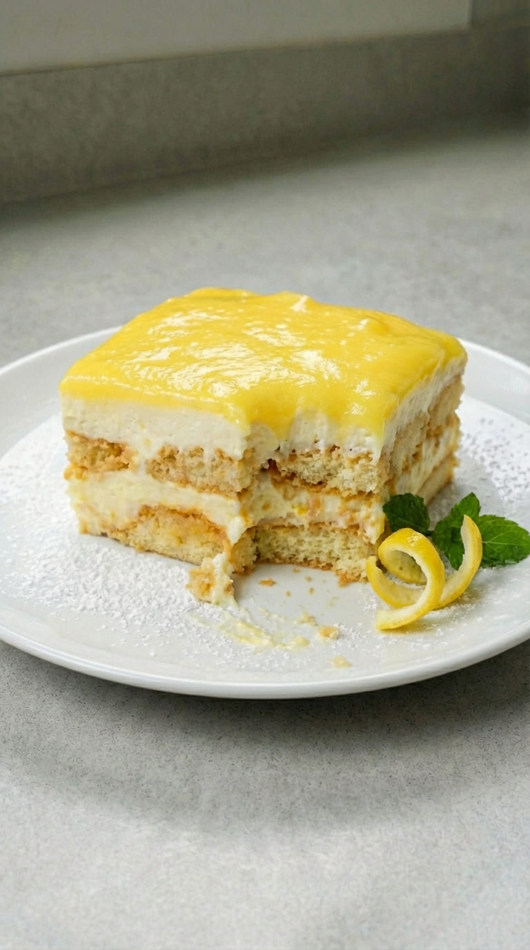 Homemade Lemon Tiramisu with Lemon Curd, No Bake Dessert