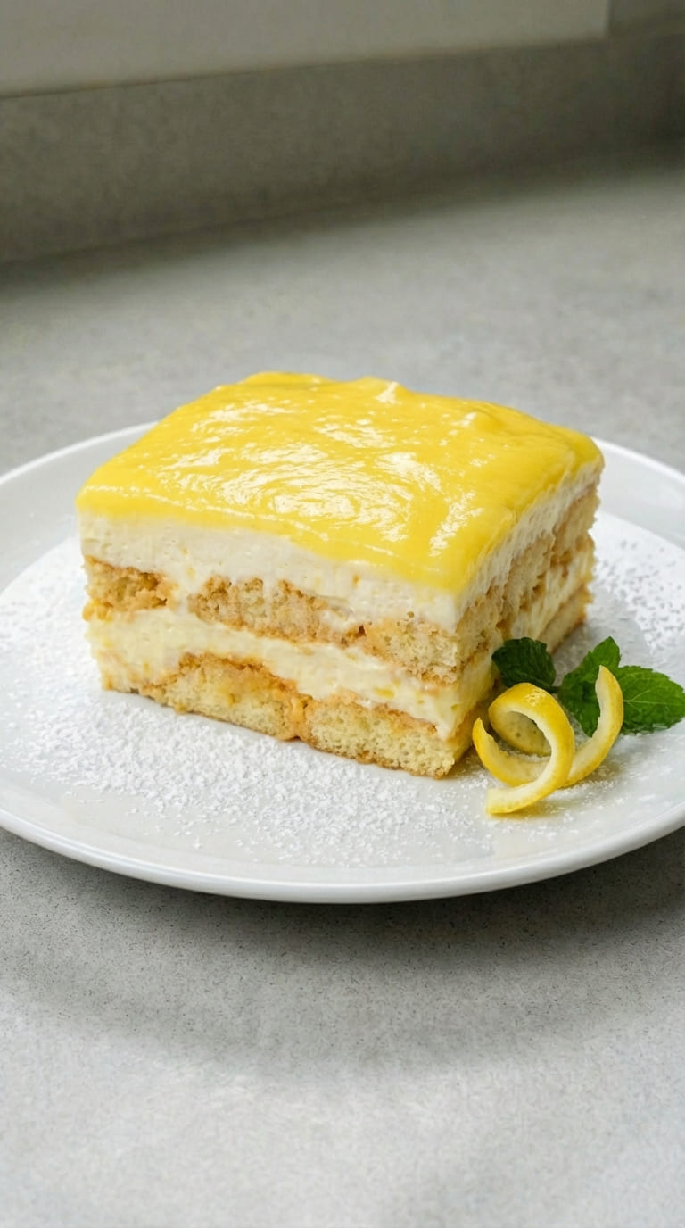 Homemade Lemon Tiramisu with Lemon Curd, No Bake Dessert