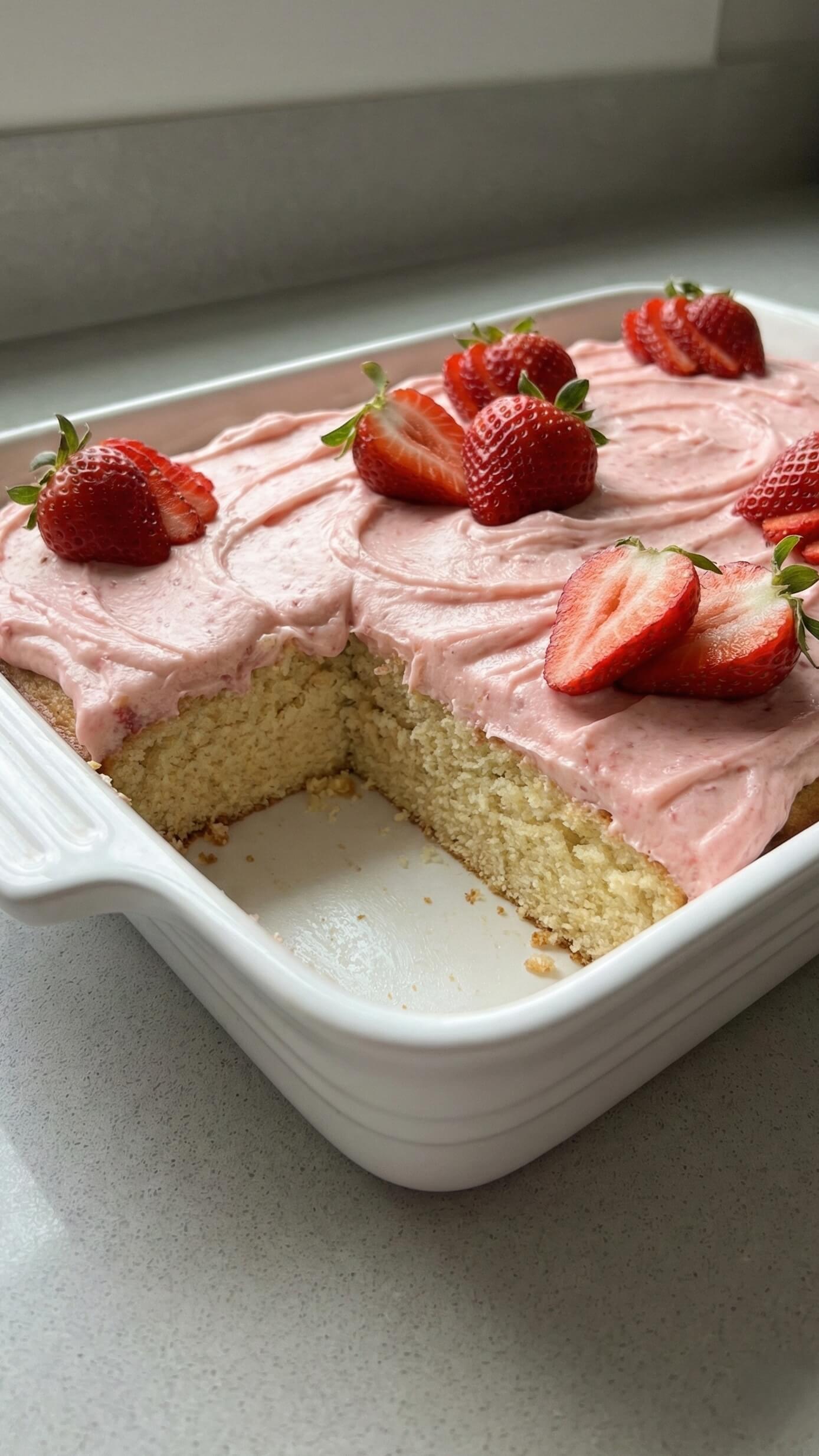 Strawberry Vanilla Sheet Cake