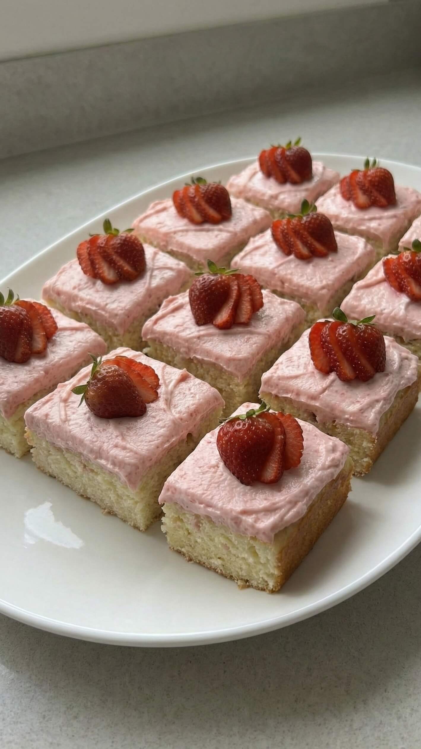 Strawberry Vanilla Sheet Cake