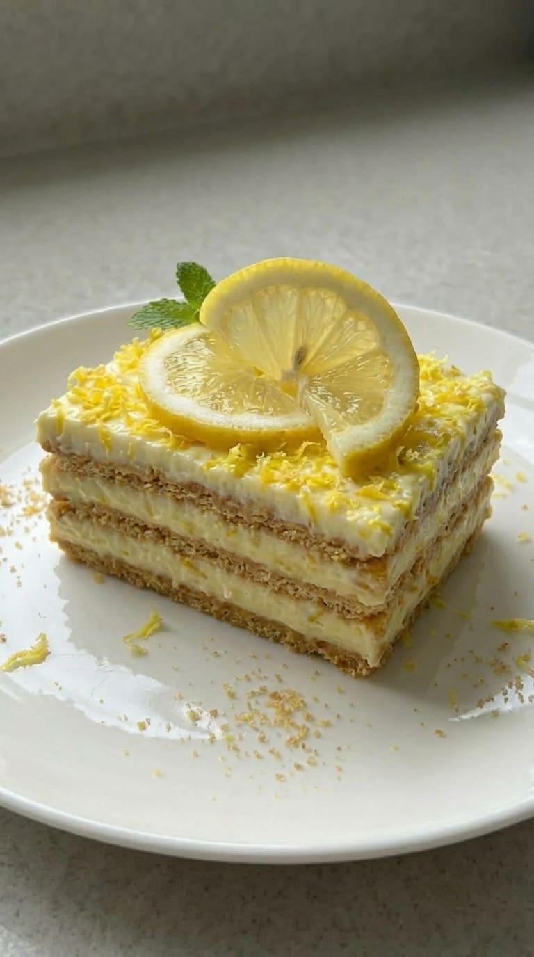 Easy Lemon Icebox Cake – No Bake & Perfectly Refreshing