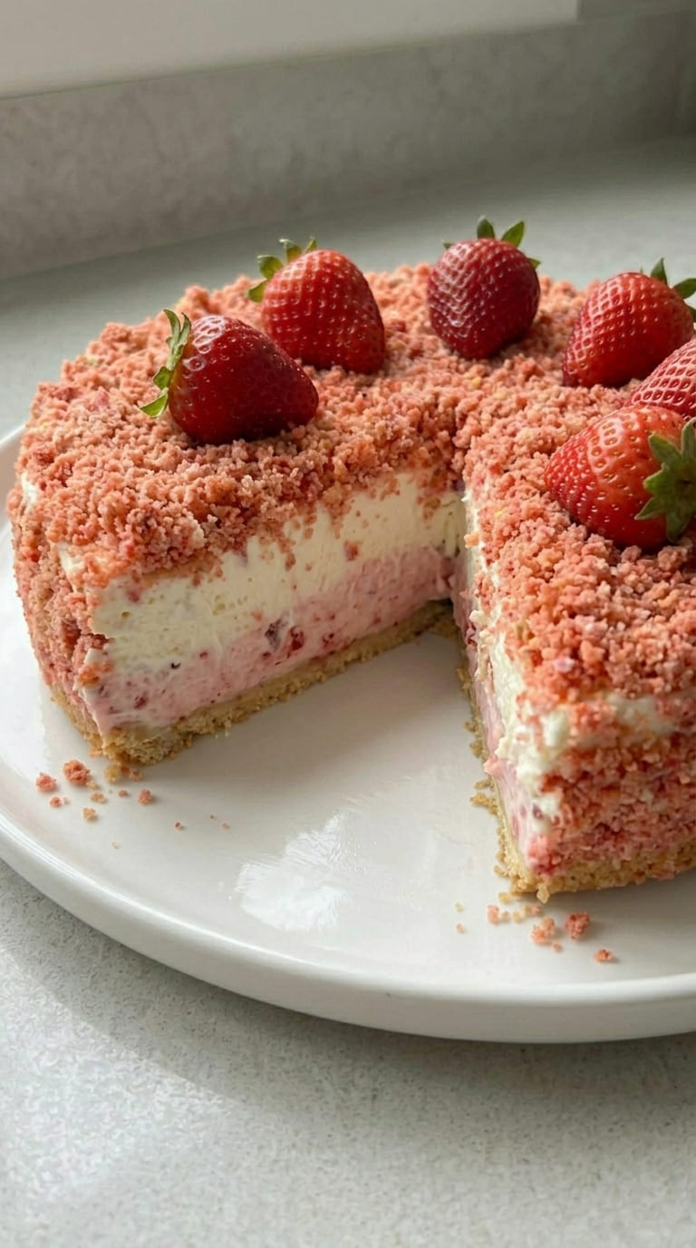 The Only Strawberry Crunch Cheesecake You’ll Ever Need