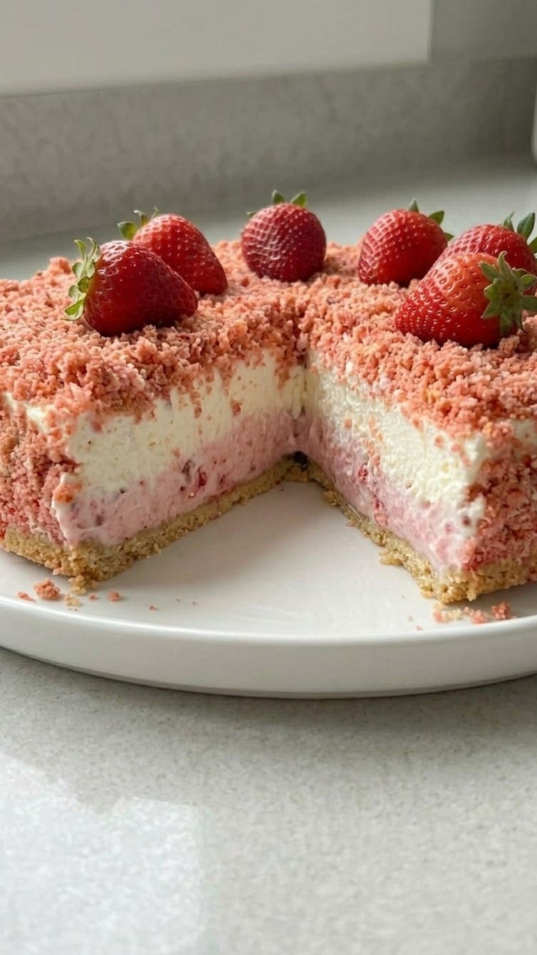 The Only Strawberry Crunch Cheesecake You’ll Ever Need