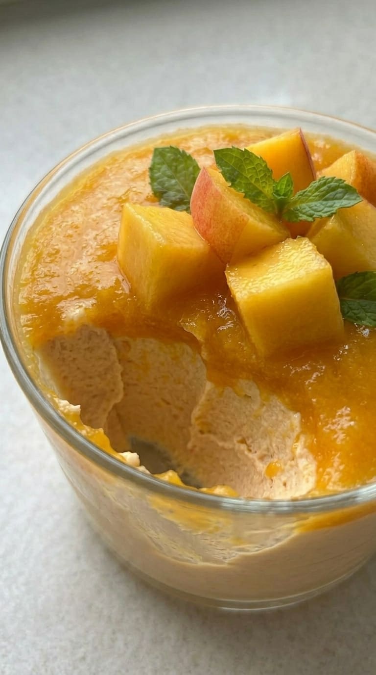 Homemade Peach Mousse with Simple Ingredients