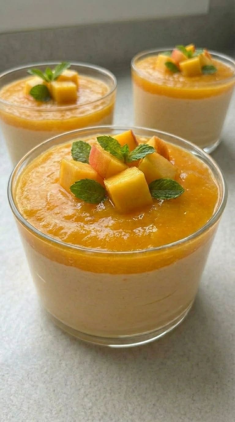Homemade Peach Mousse with Simple Ingredients