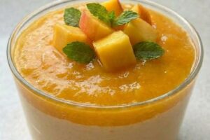 Homemade Peach Mousse with Simple Ingredients