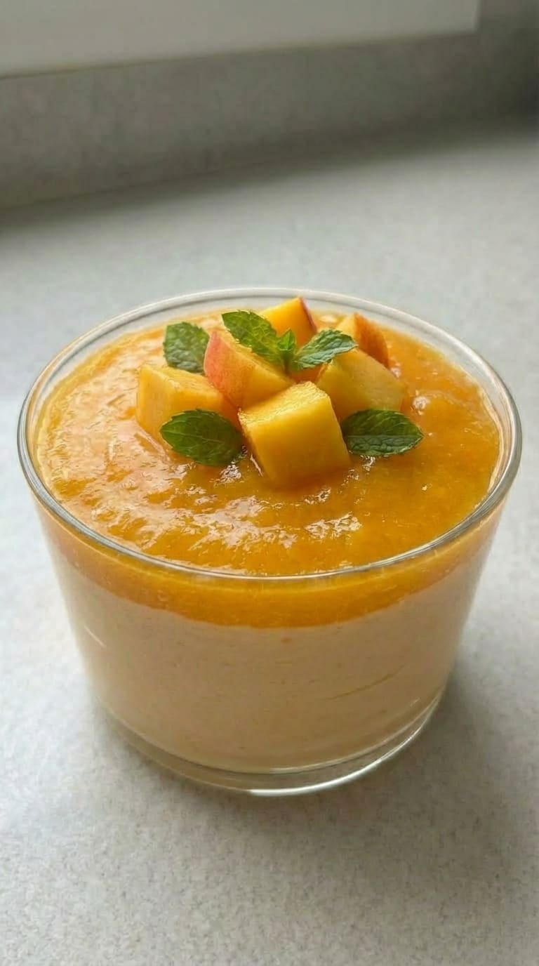 Homemade Peach Mousse with Simple Ingredients