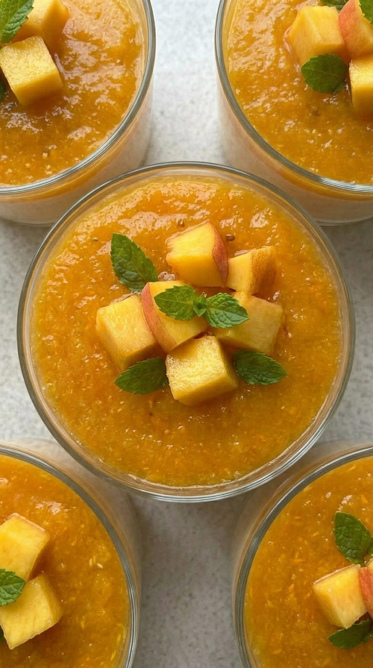 Homemade Peach Mousse with Simple Ingredients
