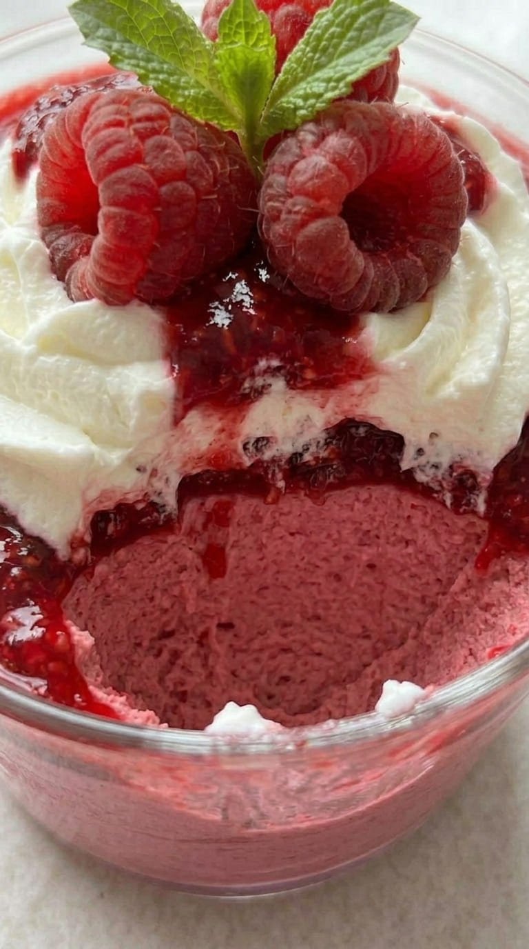 Homemade Raspberry Mousse with Simple Ingredients