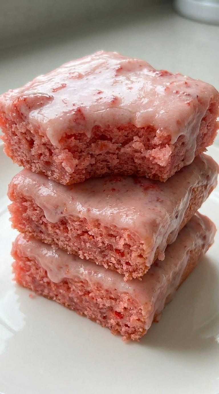 The Only Strawberry Brownies with Glaze Recipe You Will Ever Need