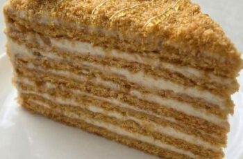 Easy Homemade Medovik Cake with Soft Honey Cake Layers