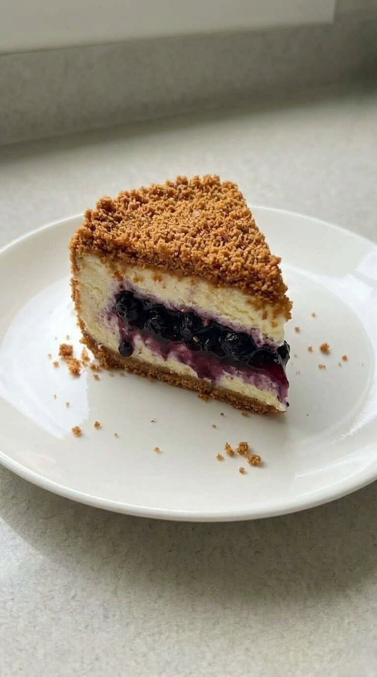 No-Bake Upside-Down Blueberry Cheesecake Recipe, Creamy and Irresistible