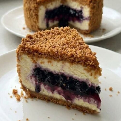 No-Bake Upside-Down Blueberry Cheesecake Recipe, Creamy and Irresistible