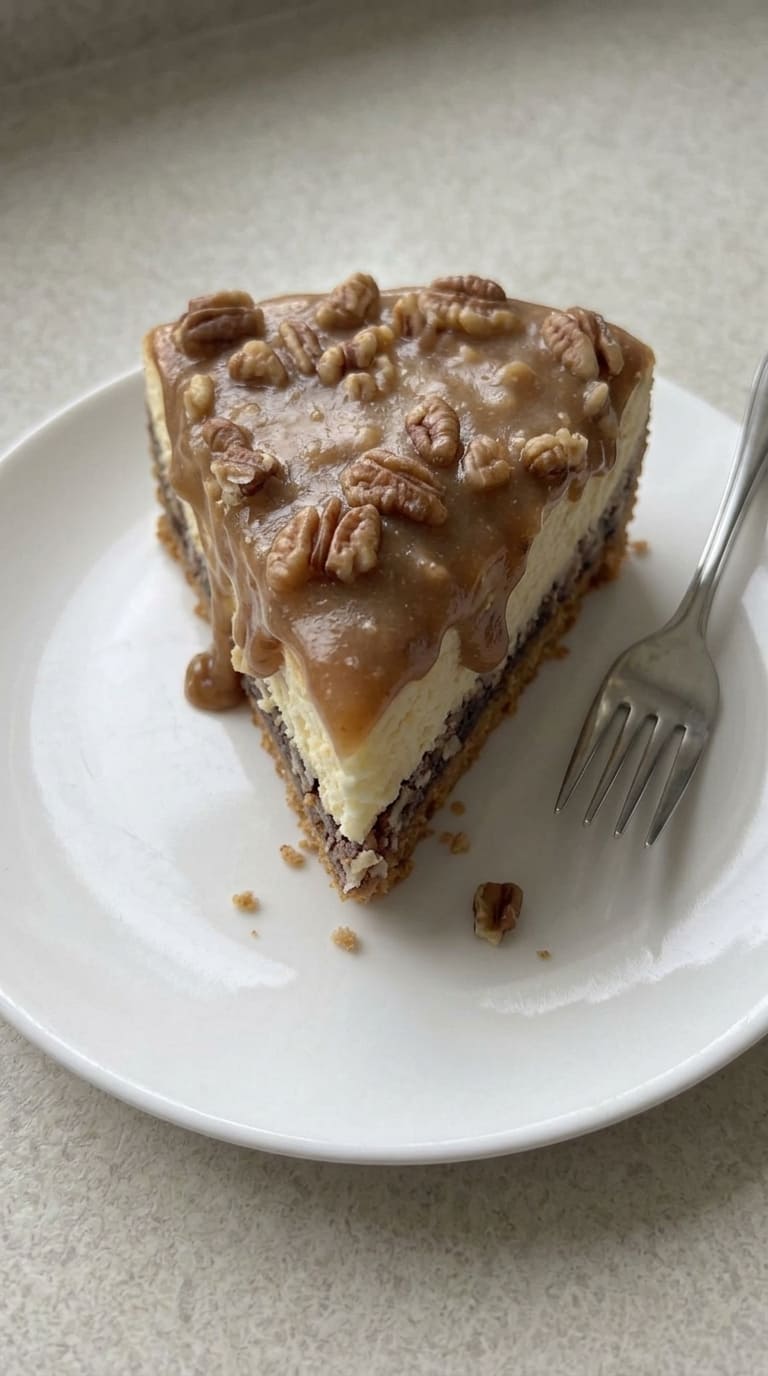 Easy Pecan Pie Cheesecake with Caramelized Pecan Topping