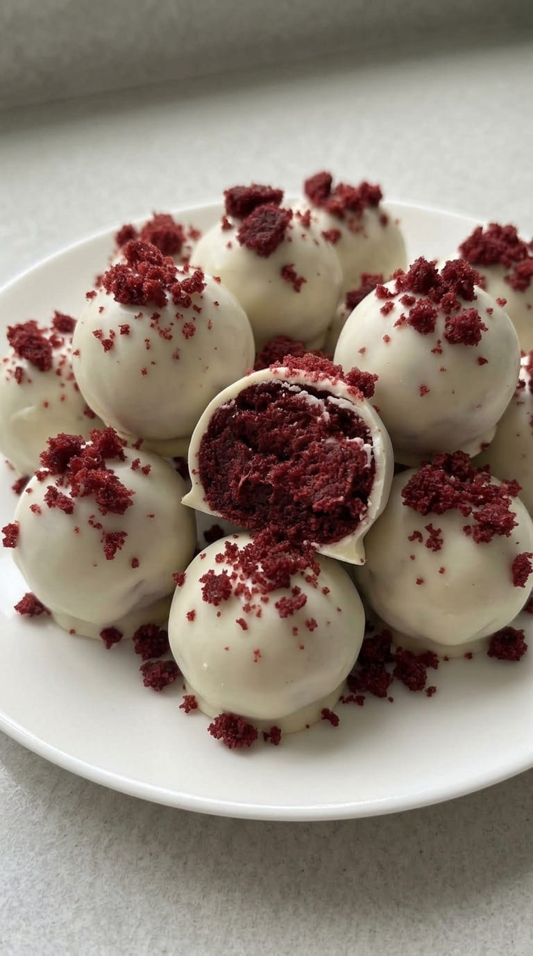 White Chocolate Red Velvet Cake Balls, The Perfect Bite-Sized Dessert